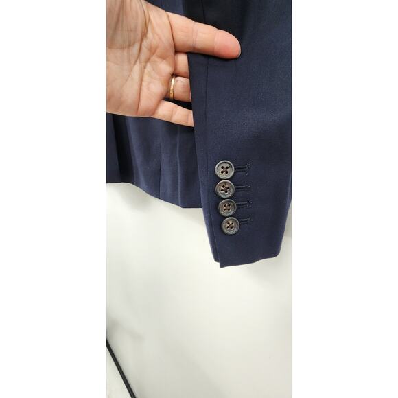 J. Crew 1035 Super 120's Navy 100% Virgin Wool Blazer Classic Timeless Size 8 - Picture 8 of 12
